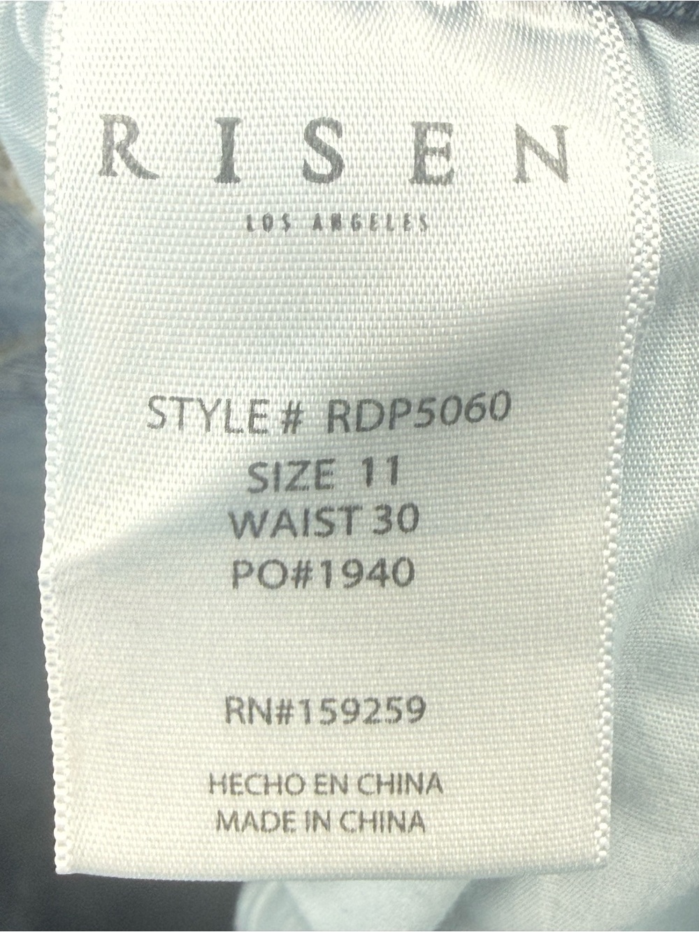 Risen Straight Leg Ankle Jeans Asymmetrical Zipper Light Wash Preppy Size 30 - Picture 9 of 10